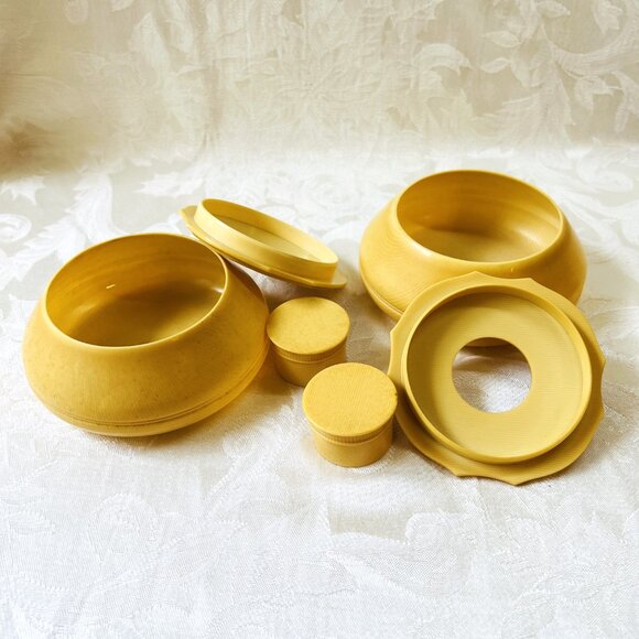 Art Deco Celluloid Vanity Set PyRaLin Vintage Du Barry French Hair Receiver 1930 - Picture 7 of 13